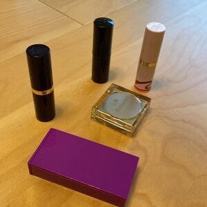 Lipsticks and eye shadows used